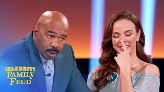 Steve Harvey tells Erika her answer is going on YouTube! | Celebrity Family Feud