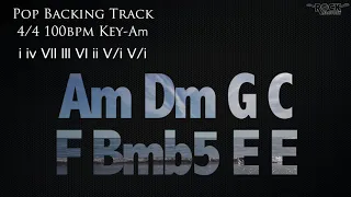 Am Backing track Pop [Am Dm G C F Bmb5 E E]