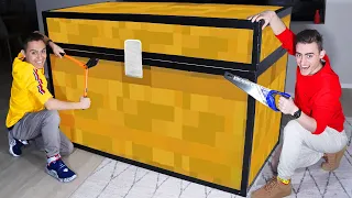 UNBOXING $100,000 GIANT MINECRAFT TREASURE CHEST!!!