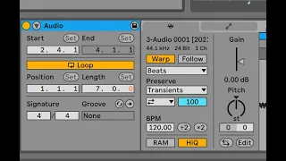 Warping to Transpose Song in Ableton Live - Backing Tracks - Mod 11