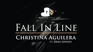 Christina Aguilera - Fall In Line ft. Demi Lovato - Piano Karaoke / Sing Along / Cover with Lyrics