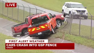 Cars crash into fence at Greenville-Spartanburg International Airport