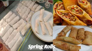 Chinese Chicken Spring Rolls Recipe | Make & Freeze | Chicken & Vegetable Rolls by Sahiba