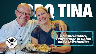 Semmelknödel,Schweinefilet mit Pfifferlingen in Rahm mit und bei @CALLEkocht