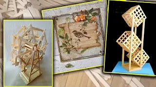 Top 10 DIY Popsicle Stick Craft Compilation. Craft Ideas. Home Decor