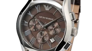 EMPORIO ARMANI AR0671 MENS WATCH CLASSIC CHORONO BROWN LEATHER エンポリオアルマーニ ブラウン レビュー メンズ