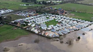 River Trent Torksey Lock Flooding Sunday 7th January 2024 By Drone