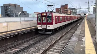 【近鉄電車】モ1233系（1236F）京都行到着・出発&8000系（8152F）天理行 到着 東寺駅 京都線