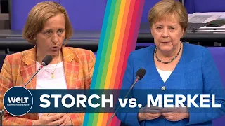 STORCH vs. MERKEL: Unterschiedlicher kann die Meinung zu Ungarns "Homosexuellen-Gesetz" nicht sein