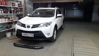 Установка губы на бампер. Tayota RAV 4. 2019 г. в. Своими ручками!