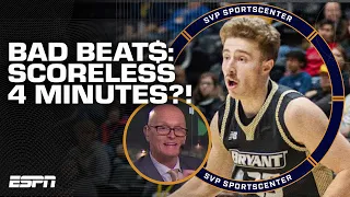 BAD BEAT$: Bryant vs. New Hampshire goes SCORELESS for 4 minutes to RUIN the over 😅 | ESPN Bet
