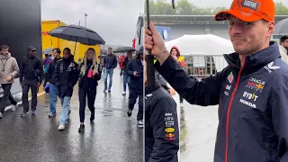 Daniel Ricciardo & Lando Norris sneaking in Ferrari’s Garage | F1 Driver Arrivals at #BelgianGP