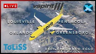 VA Friday | A321 | Louisville - Pensacola - Orlando - Greensboro | ToLiss A321 + BSS |  X-Plane 11