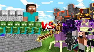 HEROBRINE CASTLE vs OP MODDED BOSSES - Minecraft Mob Battle