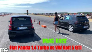 Fiat Panda 1.4 Turbo vs VW Golf 5 GTI drag race 1/4 mile 🚦🚗  - 4K UHD