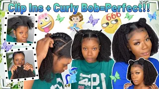 ✨Easy Clip Ins Install On Natural Hair | Curly Clips Extensions W/two Buns | ULAHAIR