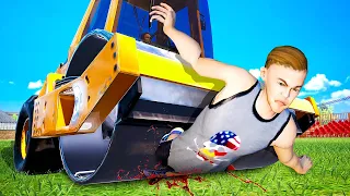 CRUSHING My Friend with a Road Roller - Bad Guys at School