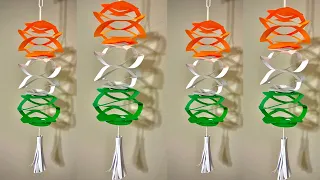 Tricolour hanging decorations | Tricolor decoration ideas | Indian Independence day craft ideas