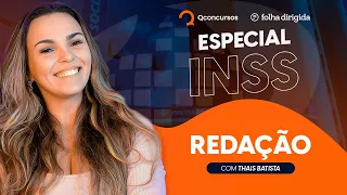 Aula de Redação para o concurso INSS 2022 com a Professora Thais Batista [Especial INSS] #aovivo