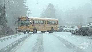 11-29-2022 Everett, WA - Winter Storm Beginning Near Seattle