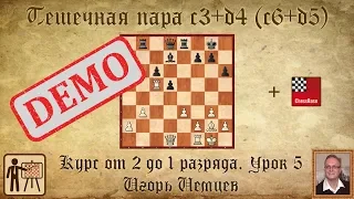 Пешечная пара с3+d4 (с6+d5). Демо. Курс «От 2 до 1 разряда», урок 5. Игорь Немцев. Шахматы