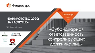 Вебинар 4. Субсидиарная ответственность контролирующих должника лиц