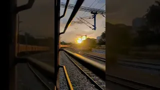 || Sunset view with train status ||