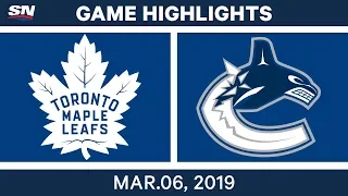 NHL Highlights | Maple Leafs vs. Canucks – Mar 6, 2019