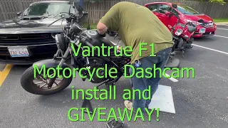 2023 Honda Rebel 500-Vantrue F1 motorcycle dashcam install and giveaway