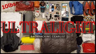 10 Pound Ultralight Backpacking Gearlist | Spring 2023