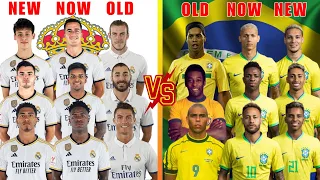 Real Madrid 🆚 Brazil 🔥 Old Now New Legends (Ronaldo Neymar Benzema Pele Bellingham Ronaldinho) 💪⚽🔥