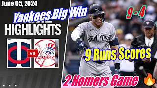 New York Yankees vs Twins [FULL GAME] 06/05/2024 | Yankees Big Win 9 Runs Scores 🔥 2 Homers Game 🔥