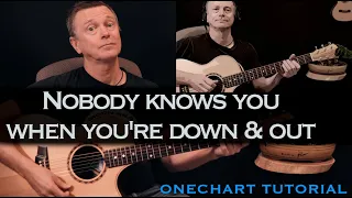 Nobody knows you when you're down and out Eric Clapton guitar lesson tutorial [free tab]
