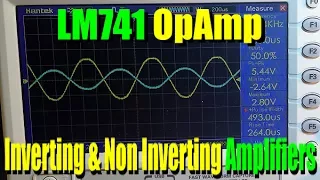 Inverting and non inverting amplifiers with the LM741 opamp