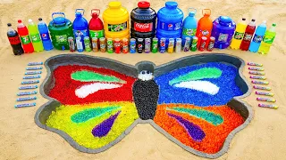 How to make Rainbow Butterfly with Orbeez, Experiment Soft Drinks and Giant Coca Cola vs Mentos!