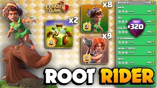 +320 With OP Spam Army🔴ROOT RIDER Spam With Overgrowth Spells🔴TH16 Attack Strategy🔴Clash Of Clans