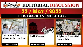 22 May 2023 | Editorial Discussion, The Hindu analysis | Bio Manufacturing hub, Jallikattu, Assembly