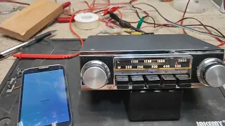 Mid 1960s Radiomobile AM car radio: refurbished and converted to Bluetooth