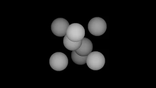 8-balls-monochrome. Rotation in four-dimensional space. 4D. Fourth dimension. Hyperspace.