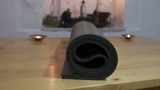 Rolling a yoga mat