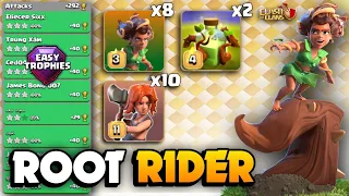 OVERPOWER Spam Army🔴ROOT RIDER Spam With Overgrowth Spells🔴TH16 Attack Strategy🔴Clash Of Clans