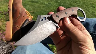 Ccanku. C1116 big belly fixed blade Bowie with a ring