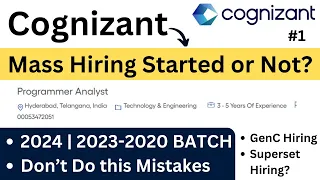 Cognizant Off-Campus Mass Hiring Started or Not | 2024 | 2023-2020 | Not For Freshers | Mistakes