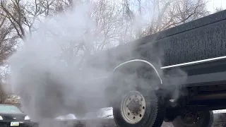 1995 Ford F-250 XLT 7.3L Powerstroke Cold Start! (4 Degrees Fahrenheit) *Not Plugged in*