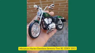 Miniatura de Moto  Harley Davidson Seventy-Two XL 1200V ano 2013 Fabricante Maisto na escala 1:12