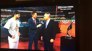 GEORGE SPRINGER GETS MVP IN THE 2017 WORLD SERIES WITH 5 HOMERUNS IN THE SERIES FOR HOUSTON ASTROS