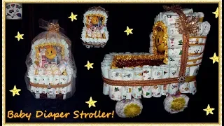 Diy Baby Diaper Stroller | Baby Stroller Cake | Baby Shower Gift Stroller!