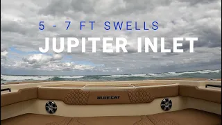 5 - 7 Foot Jupiter Inlet swells - Watch as The Bluecat 30' Eats Up These Rough Conditions!!