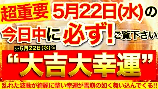 【超重要※】今すぐ本日中に必ずご覧ください⚠️【5月22日(水)大大吉日】負のエネルギー払拭※乱れた波動が綺麗に整い幸運が雪崩の如く舞い込んできます！⭐️【奇跡が起こる高波動エネルギー・邪気祓い動画】