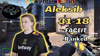 Aleksib (31-18) w/REZ/npl/headtr1ck/maxster FACEIT ranked /Jan 26, 2023/CSGO POV